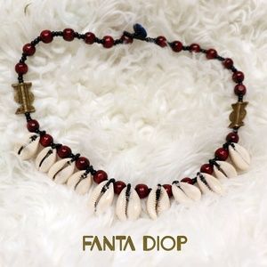 African White Sea Cowry Necklace